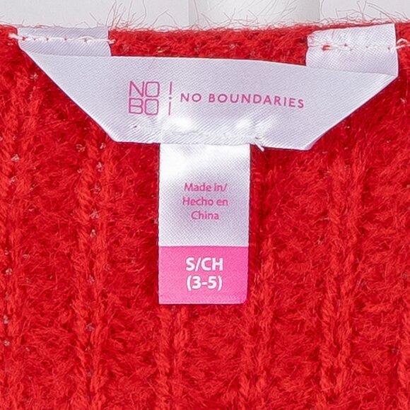 No Boundaries Twist Sweater S 3 5 Juniors Red Long Sleeve Pearls Valentines Day - Picture 4 of 6